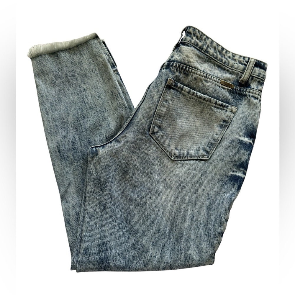 Kancan Collie High Rise Distressed Frayed Ankle Hem Mom Jeans Size 7 / 27 - Picture 5 of 10
